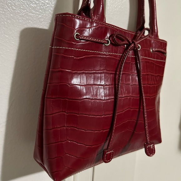 Womens Amanda Smith "Ruby Red" Faux Leather Handbag - Picture 7 of 16